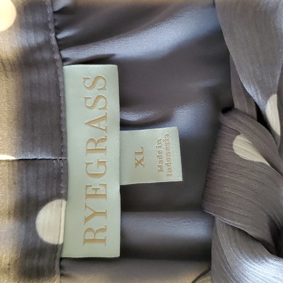 RYEGRASS grey with with polka dot silky satin feel dress size XL new without tag - Picture 8 of 9